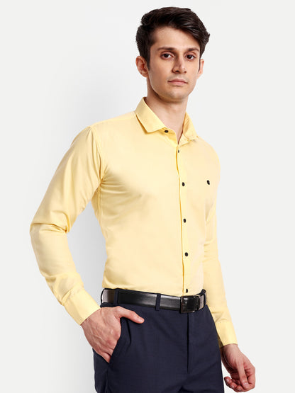 Yellow Viscose Rayon Solid Shirt