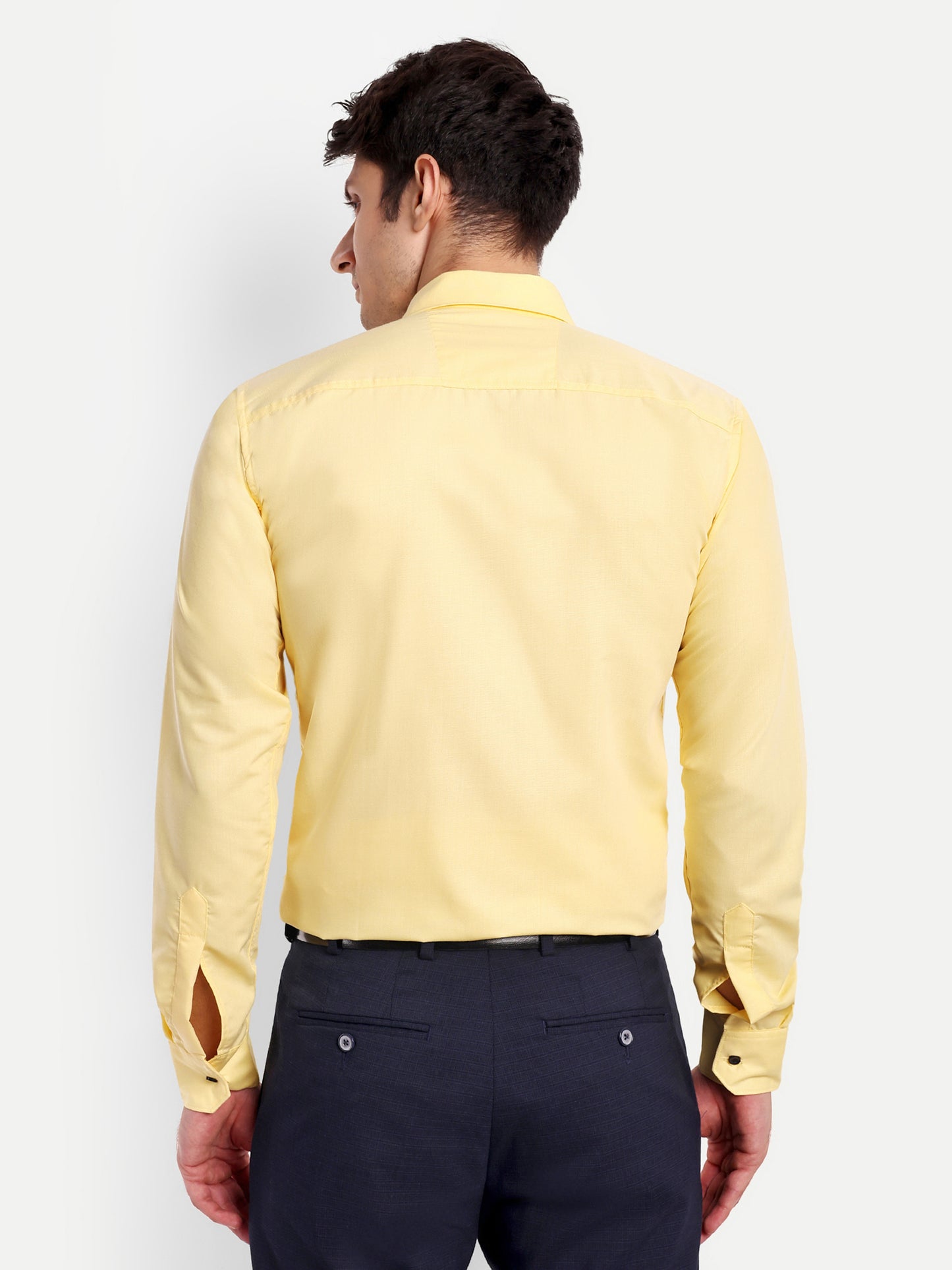 Yellow Viscose Rayon Solid Shirt