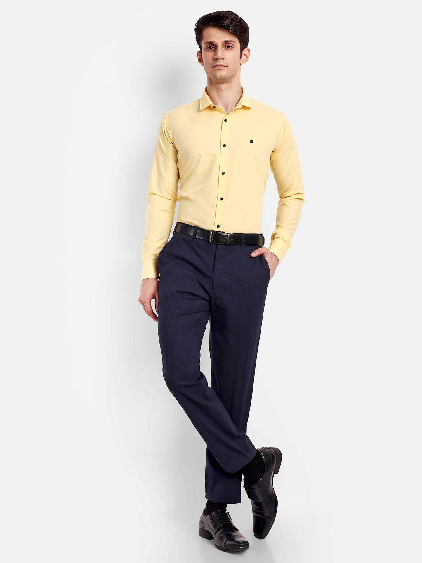 Yellow Viscose Rayon Solid Shirt