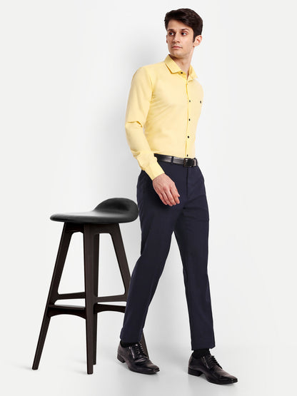 Yellow Viscose Rayon Solid Shirt