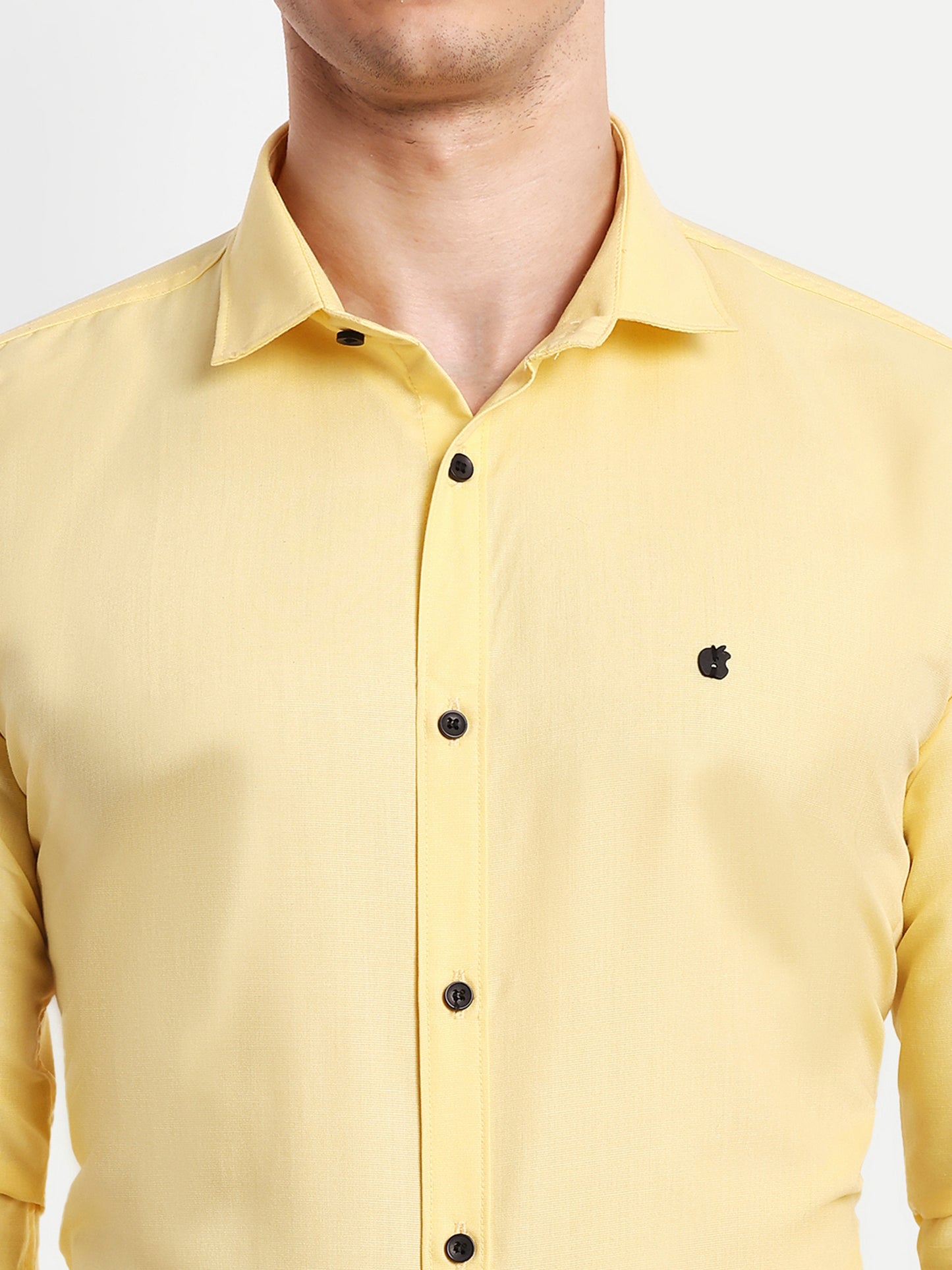 Yellow Viscose Rayon Solid Shirt