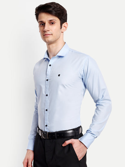 Sky Blue Viscose Rayon Solid Shirt