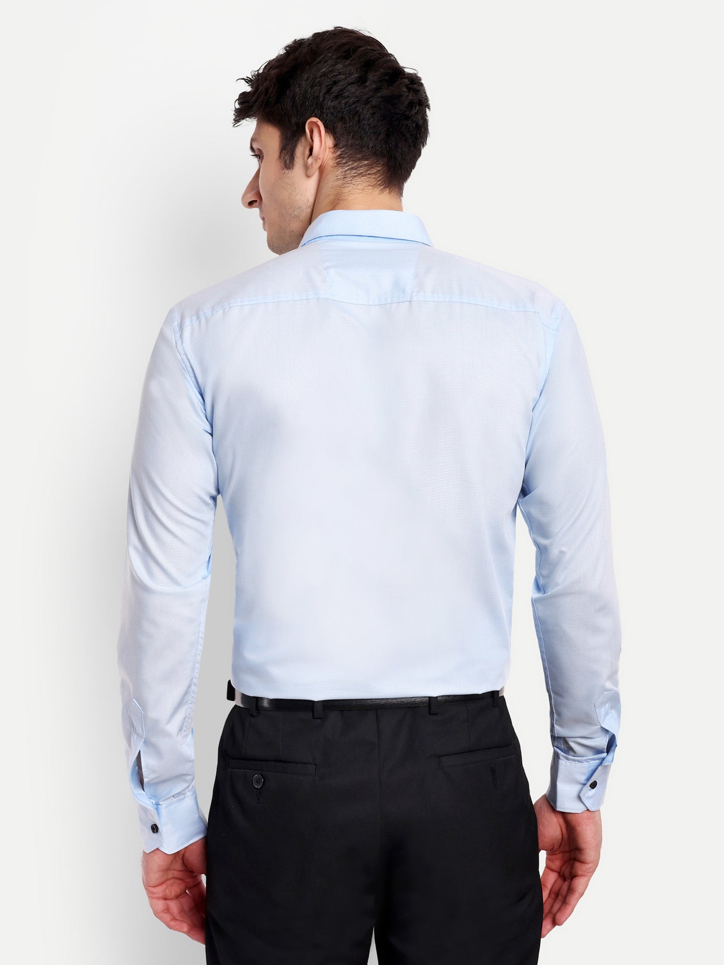 Sky Blue Viscose Rayon Solid Shirt