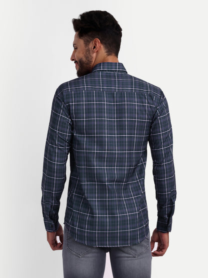 Multi Colour Cotton Blend Checks Shirt