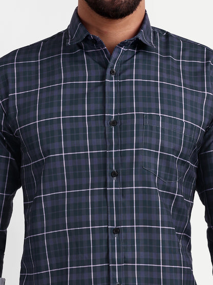 Multi Colour Cotton Blend Checks Shirt