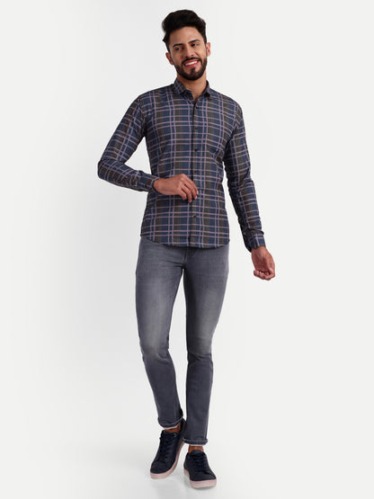 Multi Colour Cotton Blend Checks Shirt