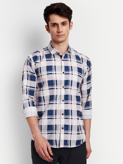 Multi Colour Cotton Blend Checks Shirt