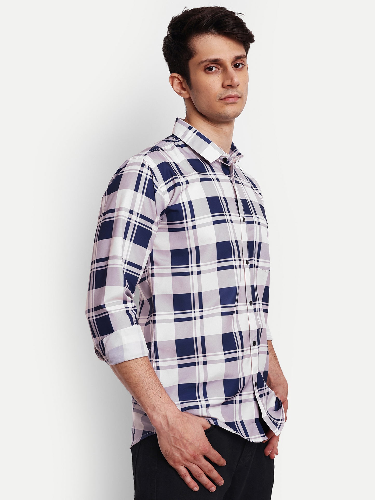 Multi Colour Cotton Blend Checks Shirt