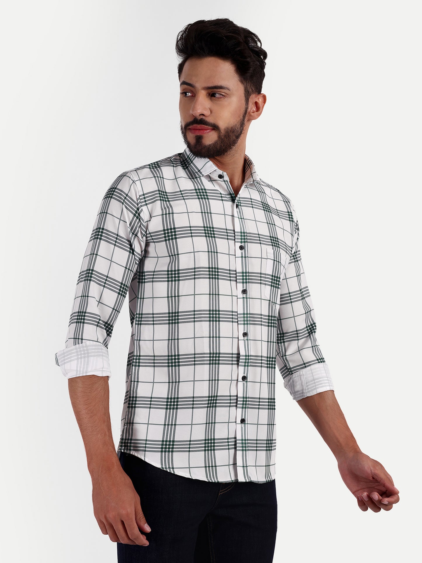 Multi Colour Cotton Blend Checks Shirt