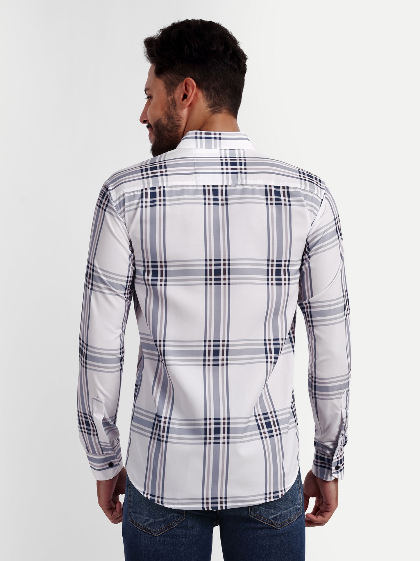 Multi Colour Cotton Blend Checks Shirt