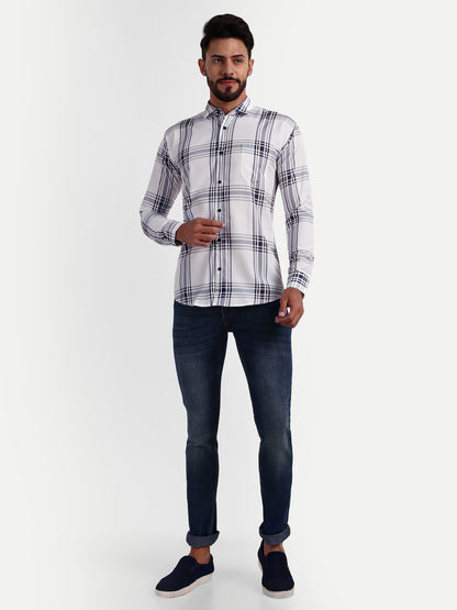 Multi Colour Cotton Blend Checks Shirt