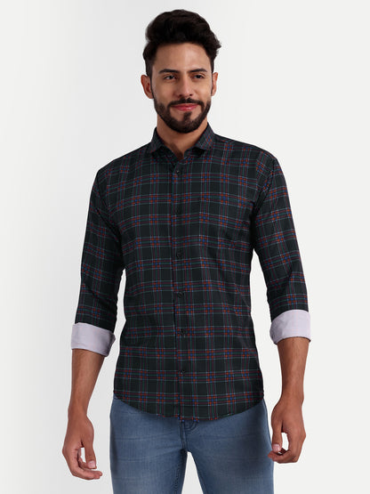 Multi Colour Cotton Blend Checks Shirt