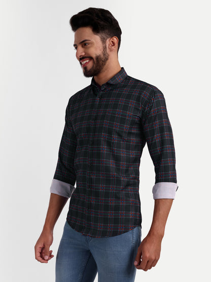 Multi Colour Cotton Blend Checks Shirt