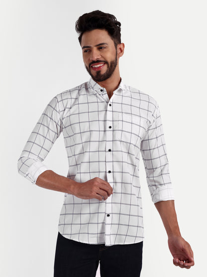 Multi Colour Cotton Blend Checks Shirt