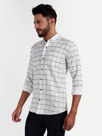 Multi Colour Cotton Blend Checks Shirt