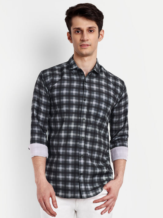 Multi Colour Cotton Blend Checks Shirt