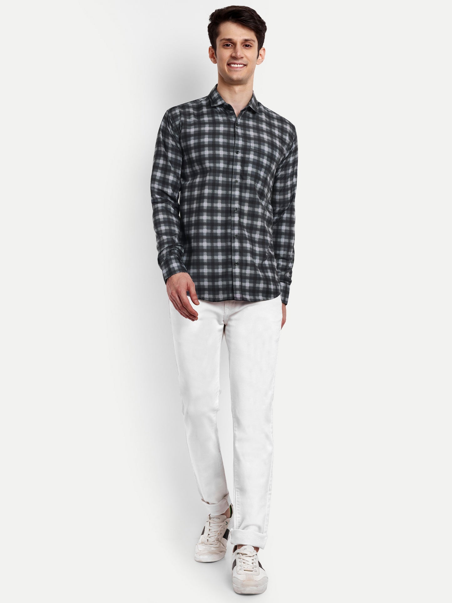 Multi Colour Cotton Blend Checks Shirt