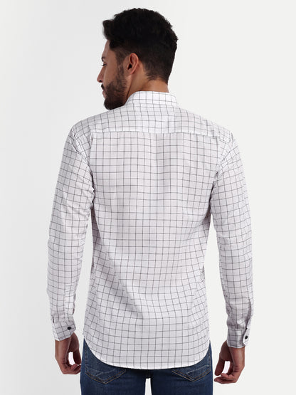 Off-white Cotton Blend Checks Shirt