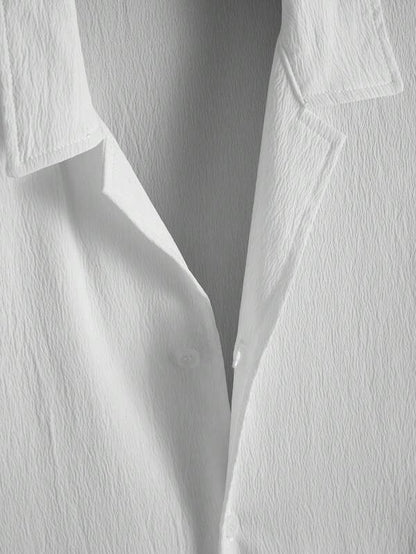 Pearl White Seersucker Half Sleeve Shirt