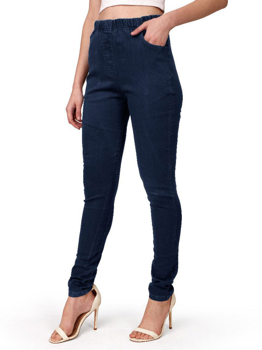 Navy Blue Stretchable Jeggings for Women