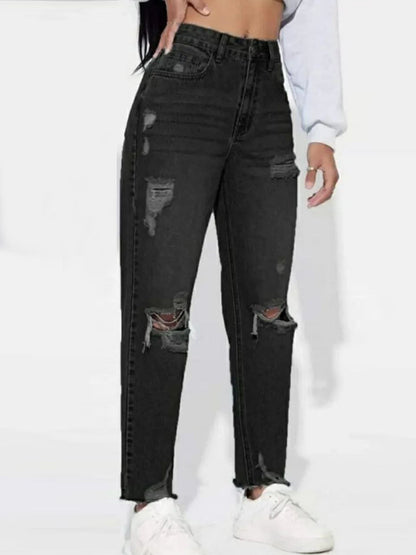 Denim Badal Wash Mom Fit Funky Jeans