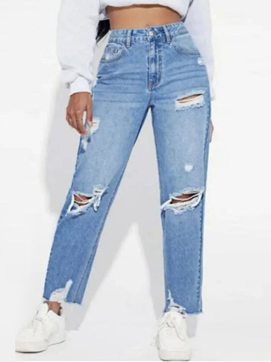 Denim Badal Wash Mom Fit Funky Jeans