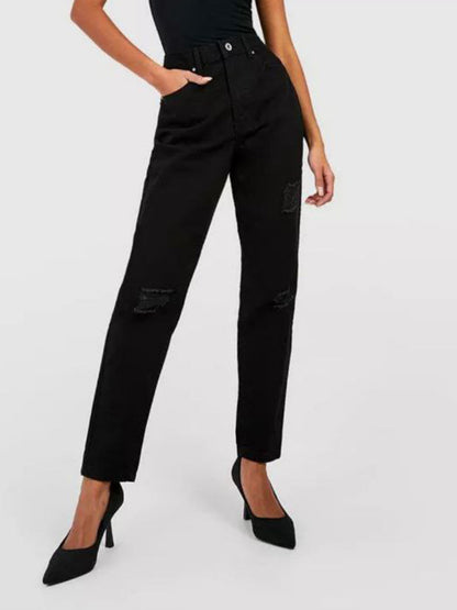 Women Denim Mom Fit Funky Jeans