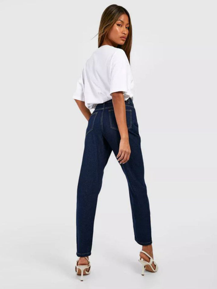 Women Denim Mom Fit Funky Jeans