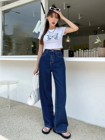 Dark Blue Denim Loose Fit Jeans