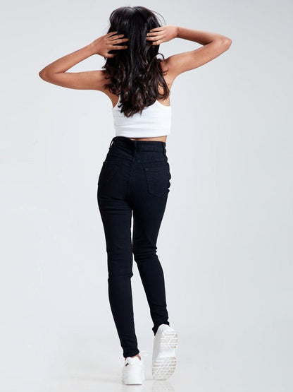 Black Denim High Waist Jeans