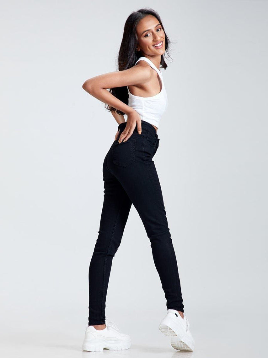 Black Denim High Waist Jeans