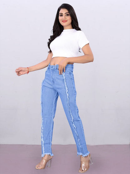 Light Blue Denim Mom Fit Funky Jeans