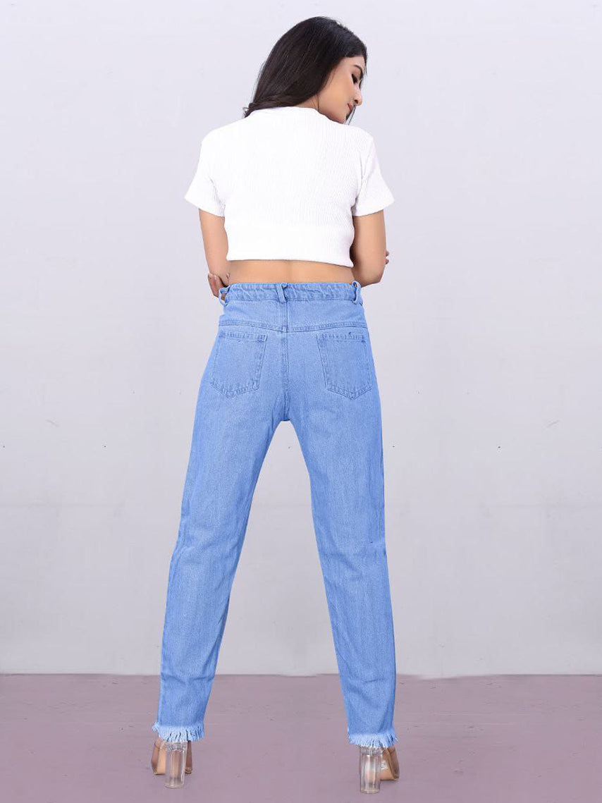 Light Blue Denim Mom Fit Funky Jeans