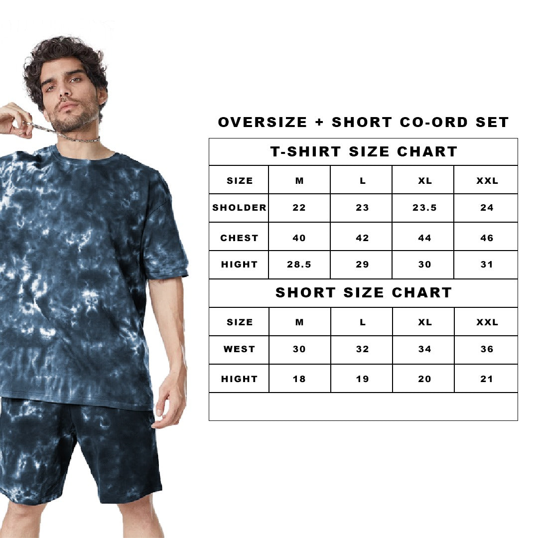 Navy Blue Digital Printed Co-ord Set for Men