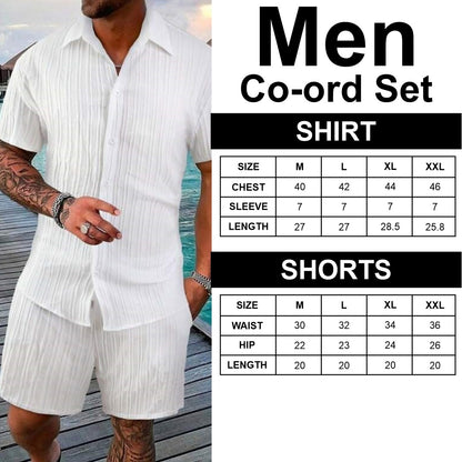 Black Striped Co-Ord Set for Men