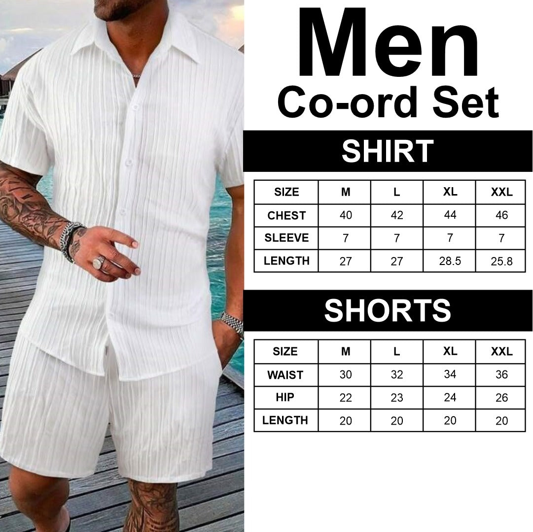 Brown Striped Co-Ord Set for Men