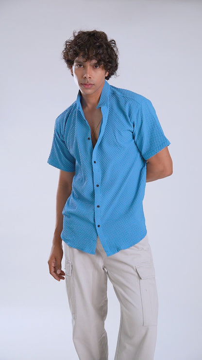 Energetic Rama Imported Stylish Texured Half Sleeve Shirt