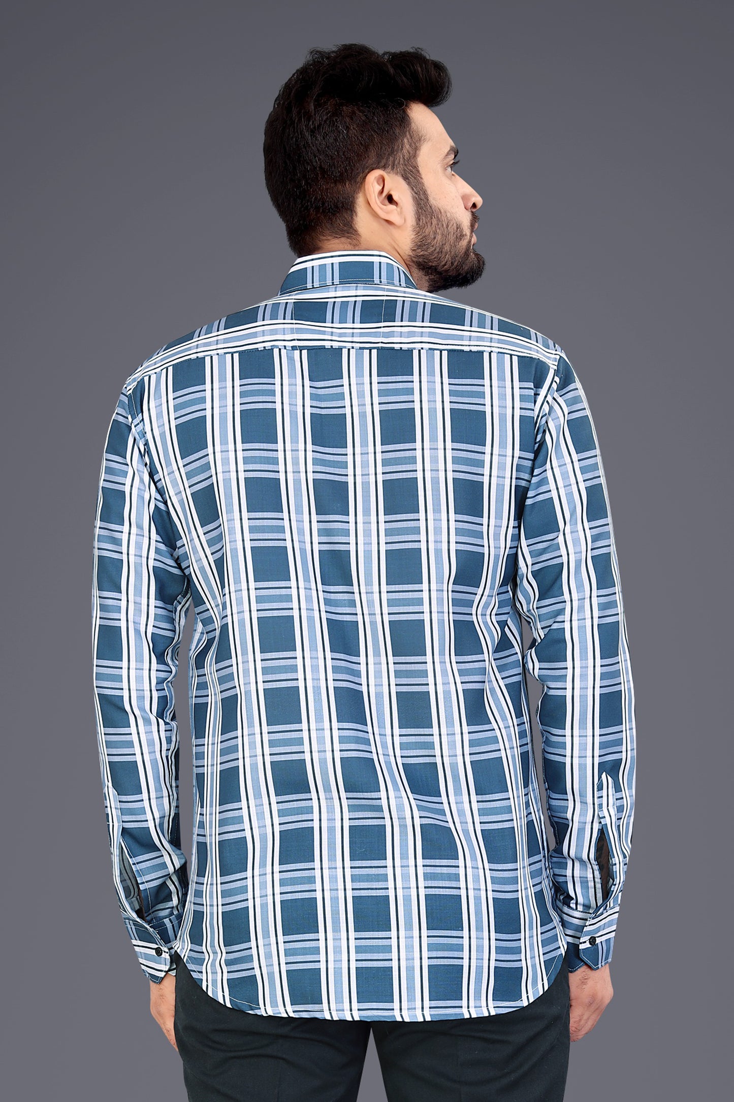 Multicolor Cotton Blend Checks Casual Shirt