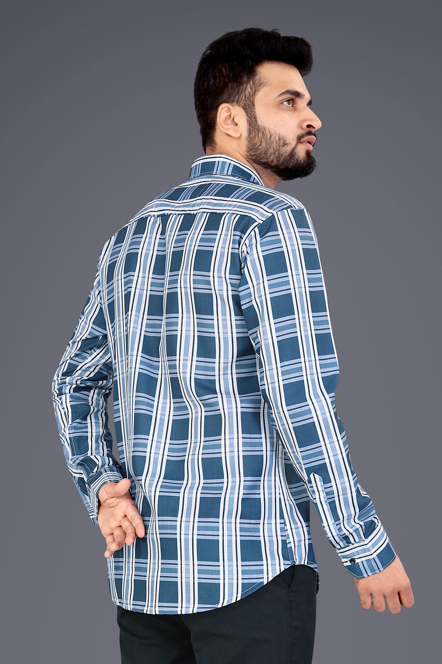 Multicolor Cotton Blend Checks Casual Shirt