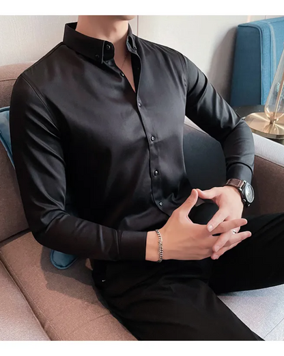 Mens Solid Black Formal Shirt