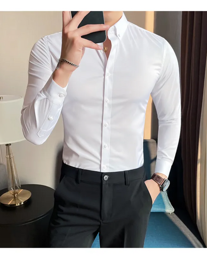 Mens Solid White Formal Shirt