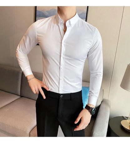 Mens Solid White Formal Shirt