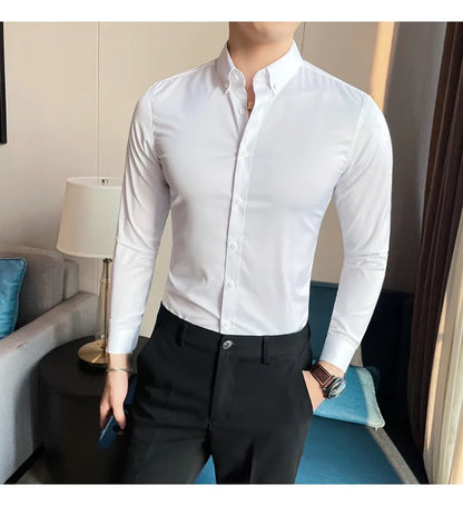 Mens Solid White Formal Shirt