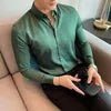 Mens Solid Green Formal Shirt